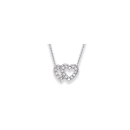 Collier en argent 925/000 rhodié et oxyde de zirconium. Coeur  Adulte Amour Femme Indémodable 