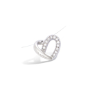 Collier cœur en argent 925/000 rhodié, fil de nylon et oxyde de zirconium. Coeur  Adolescent Adulte Amour Femme Fille Indémodable 