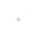 Collier étoile en argent 925/000 rhodié, fil en nylon et oxydes de zirconium. Etoile  Adulte Femme Indémodable 