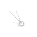 Collier en argent 925/000 rhodié et oxyde de zirconium. Cercle Rond  Adulte Femme Indémodable 