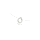 Collier fil nylon avec fermoir en argent 925/000 et pendentif goutte en argent 925/000 rhodié serti d'oxydes de zirconium blancs. Goutte  Adulte Femme Indémodable 