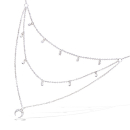 Collier triple rangs composé d'un collier de 38 cm de long avec pampilles étoile en argent 925/000 rhodié et oxydes de zirconium, un collier de 42 cm de long avec pampilles rondes lisses en argent 925/000 rhodié ainsi qu'un collier de 46 cm de long avec pendentif croissant de lune en argent 925/000 rhodié et oxydes de zirconium.<br/>L'ensemble dispose de 2 anneaux de rappel de 2 cm. Etoile Multirangs  Adolescent Adulte Femme Fille Indémodable Nature 