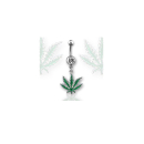 Piercing banane en acier chirurgical 316L et cristal. Feuille  Adolescent Adulte Femme Fille Indémodable Nature 