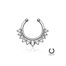 Faux piercing de nez en acier chirurgical 316L et cristal.  Adolescent Adulte Femme Fille Indémodable 