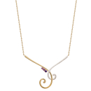 Collier en plaqué or, oxyde de zirconium et pierre synthétique.  Adolescent Adulte Femme Fille Indémodable 
