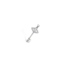 Pendentif clé avec œil de Turquie en argent 925/000 rhodié et oxyde de zirconium. Clé Oeil Oeil de Turquie  Adolescent Adulte Femme Fille Indémodable Religion Symboles 