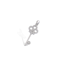 Pendentif clé en argent 925/000 rhodié et oxyde de zirconium. Clé  Adolescent Adulte Femme Fille Indémodable Symboles 