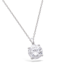 Pendentif en argent 925/000 rhodié et solitaire en oxyde de zirconium.<br/>Vendu sans la chaîne. Carré  Adolescent Adulte Femme Fille Indémodable 