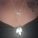 Pendentif en argent 925/000 rhodié et solitaire en oxyde de zirconium.<br/>Vendu sans la chaîne. Carré  Adolescent Adulte Femme Fille Indémodable 