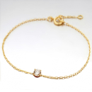 Bracelet en plaqué or et oxyde de zirconium. Carré  Adolescent Adulte Femme Fille Indémodable 