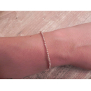 Bracelet élastique boules en plaqué or rose 18 carats. Elastique Perle  Adolescent Adulte Femme Fille Indémodable 
