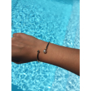 Bracelet jonc en plaqué or et perle synthétique. Boule Jonc Perle  Adolescent Adulte Femme Fille Indémodable 