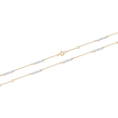 Bracelet composé d'une chaîne en plaqué or jaune 18 carats et de perles d'eau douce.<br/>Fermoir anneau ressort avec anneaux de rappel à 15 et 17 cm. Perle  Adolescent Adulte Femme Fille Indémodable 