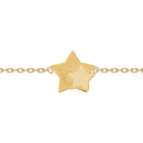 Bracelet composé d'une chaîne avec deux étoiles en plaqué or jaune 18 carats.<br/>Fermoir anneau de ressort avec anneaux de rappel à 15 et 17 cm. Etoile  Adolescent Adulte Femme Fille Indémodable Nature 