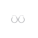Boucles d'oreilles créoles en argent 925/000 rhodié. Créoles Rond  Adolescent Adulte Femme Fille Indémodable 