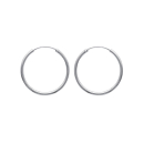 Boucles d'oreilles créoles en argent 925/000 rhodié. Créoles Rond  Adolescent Adulte Femme Fille Indémodable 
