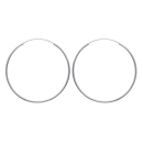 Boucles d'oreilles créoles en argent 925/000 rhodié. Créoles Rond  Adolescent Adulte Femme Fille Indémodable 