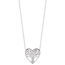 Collier Cœur Arbre de vie en argent 925/000 rhodié. Arbre Coeur  Adolescent Adulte Femme Fille Indémodable Symboles 