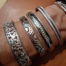Bracelet jonc rigide en argent 925/000 rhodié. Jonc Rigide  Adolescent Adulte Femme Fille Indémodable 