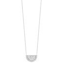 Collier avec pendentif en argent 925/000 rhodié. Rond  Adolescent Adulte Femme Fille Indémodable 