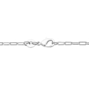 Collier composé d'une chaîne et un pendentif de deux maillons en argent 925/000 rhodié.<br/>Fermoir mousqueton avec anneaux de rappel à 40, 42 et 45 cm.  Adolescent Adulte Femme Fille Indémodable 
