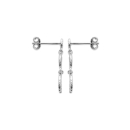 Boucles d'oreilles pendantes composées de trois pastilles avec motifs martelé de spirale en argent 925/000 rhodié. Pendantes Rond  Adolescent Adulte Femme Fille Indémodable 
