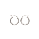 Boucles d'oreilles créoles en argent 925/000 rhodié. Créoles Rond  Adolescent Adulte Femme Fille Indémodable 