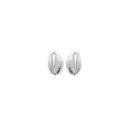 Boucles d'oreilles puces en forme de coquillage cauri en argent 925/000 rhodié. Coquillage Puce  Adolescent Adulte Femme Fille Indémodable Nature 