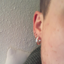 Boucles d'oreilles créoles en argent 925/000 rhodié. Créoles Rond  Adolescent Adulte Femme Fille Indémodable 