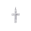 Pendentif Croix en argent 925/000 rhodié. Croix  Adolescent Adulte Femme Fille Indémodable Religion 