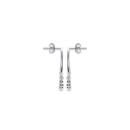 Boucles d'oreilles cercles avec petites boules pendantes en argent 925/000 rhodié. Boule Cercle Pendantes Perle Rond  Adolescent Adulte Femme Fille Indémodable 
