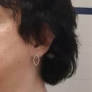 Boucles d'oreilles pendantes en forme de cercle ovale en argent 925/000 rhodié. Cercle Ovale Pendantes  Adolescent Adulte Femme Fille Indémodable 