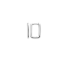 Boucles d'oreilles créoles en forme de maille en argent 925/000 rhodié. Créoles Pendantes Rectangle  Adolescent Adulte Femme Fille Indémodable 