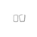 Boucles d'oreilles créoles en forme de maille en argent 925/000 rhodié. Créoles Pendantes Rectangle  Adolescent Adulte Femme Fille Indémodable 