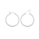Boucles d'oreilles créoles fil tressé en argent 925/000 rhodié. Créoles Pendantes  Adolescent Adulte Femme Fille Indémodable 