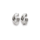 Boucles d'oreilles créoles en argent 925/000 rhodié. Pendantes  Adolescent Adulte Femme Fille Indémodable 