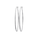 Boucles d'oreilles créoles en argent 925/000 rhodié. Créoles  Adolescent Adulte Femme Fille Indémodable 