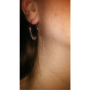 Boucles d'oreilles créoles avec laurier en argent 925/000 rhodié. Créoles Laurier  Adolescent Adulte Femme Fille Indémodable Nature Symboles 