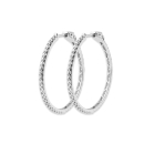 Boucles d'oreilles créoles en argent 925/000 rhodié. Créoles  Adolescent Adulte Femme Fille Indémodable 