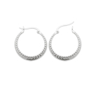 Boucles d'oreilles créoles en argent 925/000 rhodié. Créoles  Adolescent Adulte Femme Fille Indémodable 
