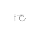 Boucles d'oreilles créoles ouvertes avec puces en forme d'étoile en argent 925/000 rhodié. Créoles Etoile Pendantes  Adolescent Adulte Femme Fille Indémodable Nature 
