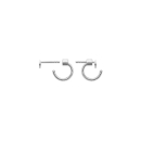Boucles d'oreilles créoles ouvertes avec puces en forme d'étoile en argent 925/000 rhodié. Créoles Etoile Pendantes  Adolescent Adulte Femme Fille Indémodable Nature 