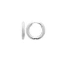 Boucles d'oreilles créoles avec motifs de branche de laurier en argent 925/000 rhodié. Créoles Laurier  Adolescent Adulte Femme Fille Indémodable Nature 