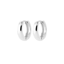 Boucles d'oreilles créoles fil carré en argent 925/000 rhodié. Créoles Pendantes  Adolescent Adulte Femme Fille Indémodable 