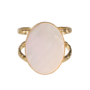 Bague de forme ovale en acier doré surmontée d'une véritable nacre.<br/>Taille ajustable. Ovale  Adolescent Adulte Femme Fille Indémodable 