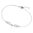 Bracelet ailes en argent 925/000 rhodié et oxyde de zirconium. Ailes Perle  Adolescent Adulte Femme Fille Indémodable 