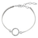 Bracelet jonc Cercle en argent 925/000 rhodié et oxyde de zirconium. Cercle Jonc Strass  Adolescent Adulte Femme Fille Indémodable 