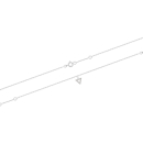 Bracelet composé d'une chaîne en argent 925/000 rhodié et d'un pendant en forme de triangle pavé d'oxydes de zirconium blancs.<br/>Fermoir anneau ressort avec anneaux de rappel à 15 et 17 cm. Strass Triangle  Adolescent Adulte Femme Fille Indémodable 