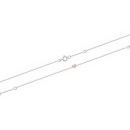 Bracelet composé d'une chaîne en argent 925/000 rhodié et d'un cœur serti d'oxydes de zirconium roses.<br/>Fermoir anneau ressort avec anneaux de rappel à 13 et 15 cm. Coeur Strass  Adolescent Amour Enfant Femme Fille Indémodable 