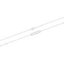 Bracelet composé d'une chaîne en argent 925/000 rhodié et d'un cercle ovale pavé d'oxydes de zirconium blancs.<br/>Fermoir anneau ressort avec anneaux de rappel à 15 et 17 cm. Ovale Strass  Adolescent Adulte Femme Fille Indémodable 